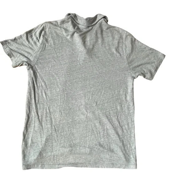 Men's VINCE Gray Blue Linen Polo Shirt size Small - Picture 6 of 10